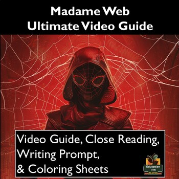 Preview of Madame Web Movie Guide Activities: Worksheets, Reading, Coloring, & more!