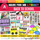 Made For Me Literacy: Back to School (Level A)