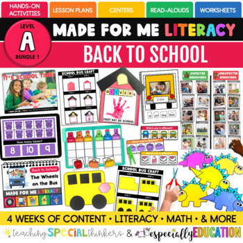 Preview of Made For Me Literacy: Back to School (Level A) Special Education