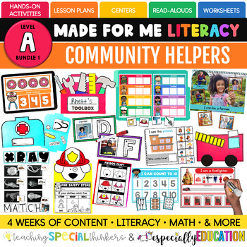 Preview of Made For Me Literacy: Community Helpers (Level A) Special Education & Pre K