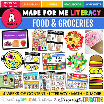 Preview of Made For Me Literacy: Food & Groceries (Level A) for Pre-k and SPED