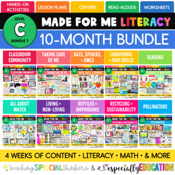 Preview of Made For Me Literacy 10-month Bundle (Level C) 3rd-5th grade Special Education