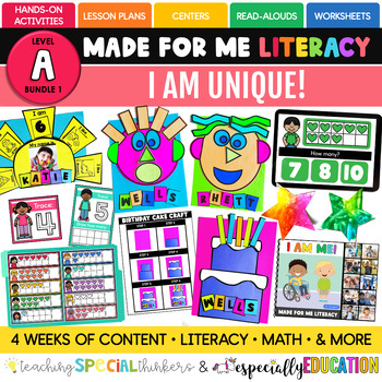 Preview of Made For Me Literacy: I Am Unique! (Level A) for Pre-k and SPED