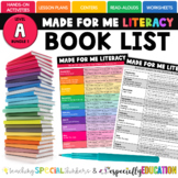 Made For Me Literacy: Upcoming Level A Bundle 1 BOOK LIST