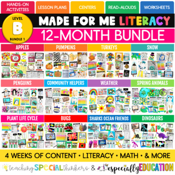 Preview of Made For Me Literacy --  (Level B Bundle 1) Special Education Curriculum