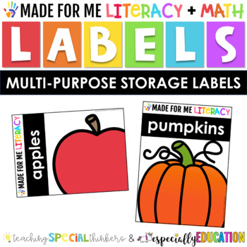 Preview of Made For Me Literacy and Made For Me Math Multi-purpose Labels