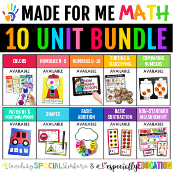 Preview of Made For Me Math Curriculum (Discounted Bundle) Special Education and Pre-K