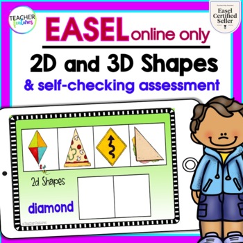 Preview of Made for EASEL 2D & 3D Shapes Interactive Activities & Self-checking Assessment