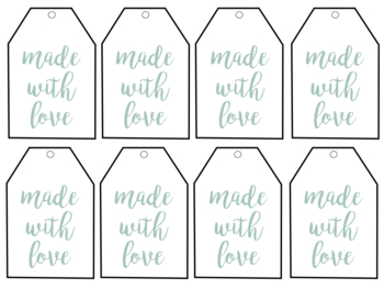 Made with Love Gift Tags - Free Printable