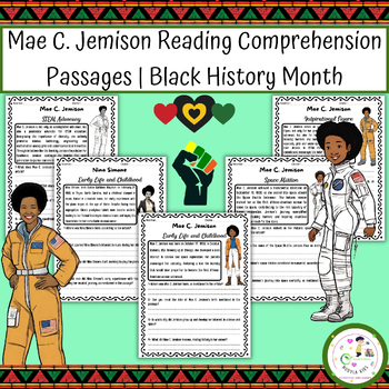Preview of Mae C. Jemison Reading Comprehension Passages | Black History Month