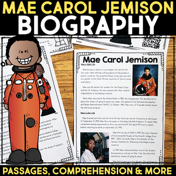 Preview of Mae Jemison Activities - Women in Science - Women's History Month Biography