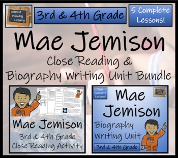 Preview of Mae Jemison Close Reading & Biography Bundle | 3rd Grade & 4th Grade