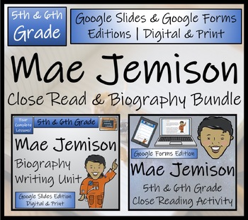Preview of Mae Jemison Biography & Close Reading Bundle Digital & Print | 5th & 6th Grade