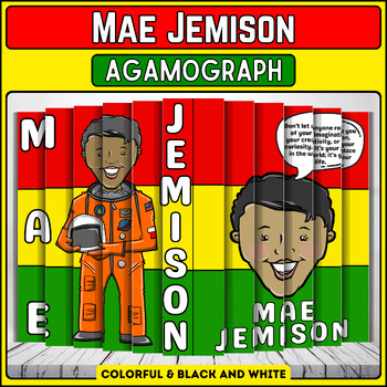 Preview of Mae Jemison Agamograph Coloring Craft: Engaging Black History Month Activity