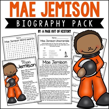 Preview of Mae Jemison Biography Unit Pack Womens History