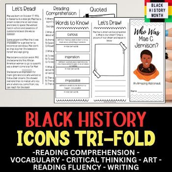 Preview of Mae Jemison Black History Month Trifold