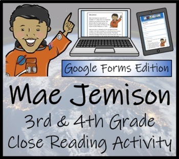 Preview of Mae Jemison Close Reading Activity Digital & Print | 3rd Grade & 4th Grade