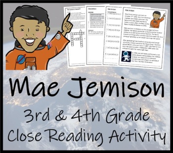 Preview of Mae Jemison Close Reading Comprehension Activity | 3rd Grade & 4th Grade