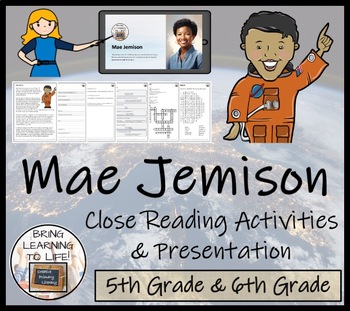 Preview of Mae Jemison Close Reading Comprehension Activity | 5th Grade & 6th Grade
