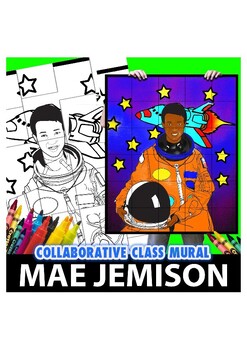 Preview of Mae Jemison Women's History Month Collaborative Group Mural Project Lesson