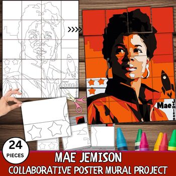 Preview of Mae Jemison  Collaborative Poster  Women's & Black History Month,Craft