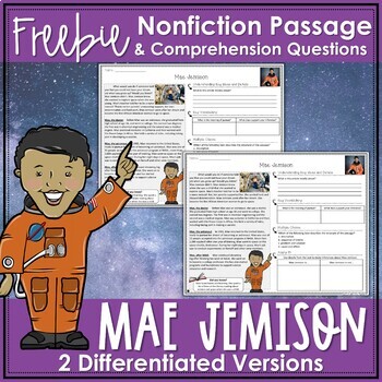 Preview of Mae Jemison Nonfiction Passage FREEBIE