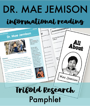 Preview of Mae Jemison Research Reading Passages + Report Template- Women's History Month