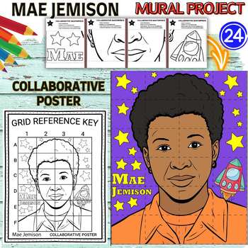 Preview of Mae Jemison collaboration poster Mural project Black| Women’s History Month