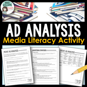 Preview of Advertising Analysis and Media Literacy Activity