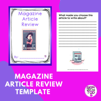 Preview of Writing a Magazine Article - Template