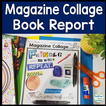 Preview of Magazine Collage Book Report Template | Directions, Summary Page & Rubric