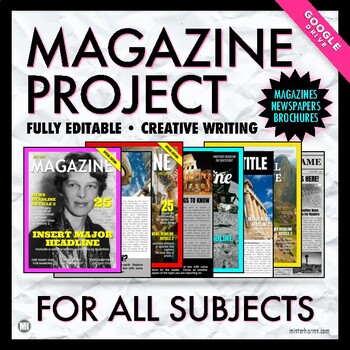 Preview of Magazine Project: Creative Writing Templates | Main Idea Summary For All Subject