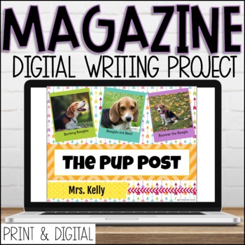 Preview of Magazine Project | Google Slides | Passion Writing Template with Videos