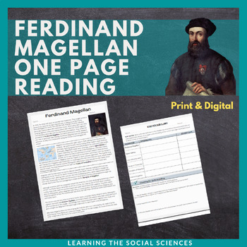 Magellan Biography Quick Read: One Page Reading with Questions | TpT