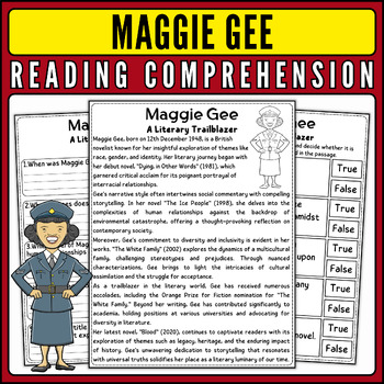 Preview of Maggie Gee Nonfiction Reading Passage & Quiz for AAPI Heritage Month