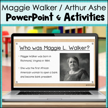 Preview of Maggie Walker and Arthur Ashe - PowerPoint, Reading Passages, and Sort
