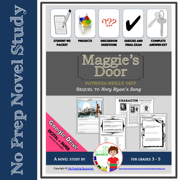 Preview of Novel Study: Maggie's Door by Patricia Reilly Giff (Print + DIGITAL)