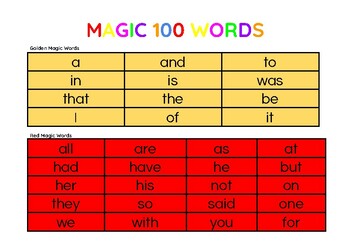 Preview of Magic 100 Words
