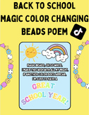 Magic Color Changing Beads Poem for Back to School