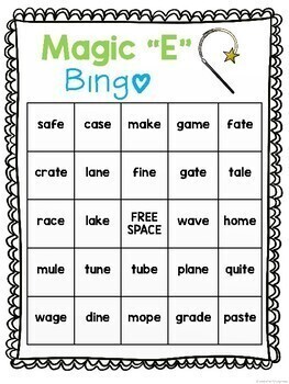Magic E Bingo Games: CVCe - Silent E by MadeForFirstGrade | TpT