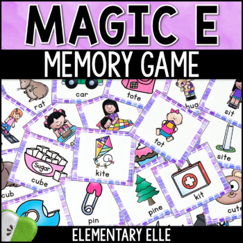 Preview of Magic E Words Memory Game | Phonics Center Task Cards
