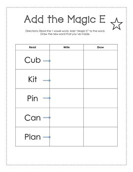 Magic E *Read*Write*Draw* by Callie's Creations | TpT