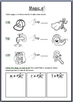 magic e long vowels worksheets by janessa docking tpt