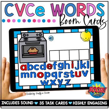 Preview of Magic E Spelling Boom Cards CVCe Activities | Silent E Digital Game for K and 1
