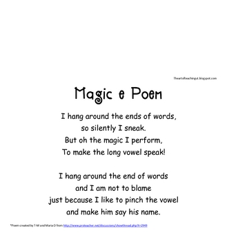 Magic E-Teaching Silent E Words by The Art Of Teaching | TpT