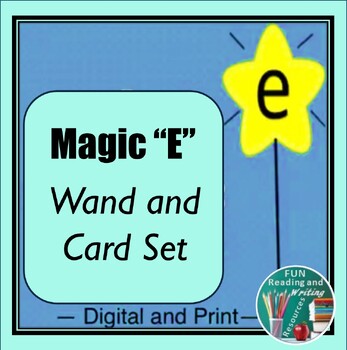 Preview of Magic E Wand and Cards Set Printable and Digital Easel Activity