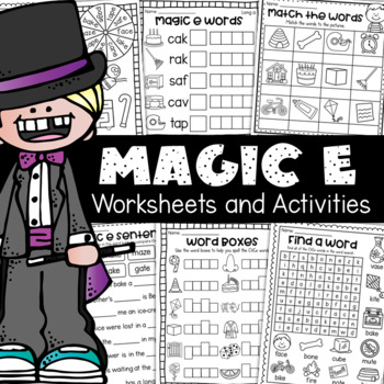 Preview of Magic E Worksheets and Centers - CVCE Activities