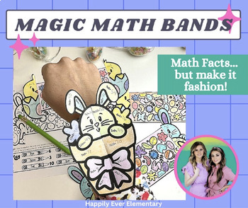 Preview of Magic Math Bands | Easter Math Fact Practice | Paper Bracelets