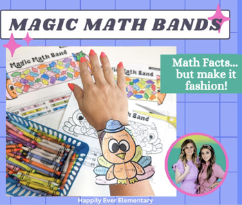 Preview of Magic Math Bands | Fall Thanksgiving Math Fact Bracelets | November Autumn