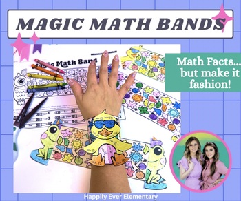 Preview of Magic Math Bands |Spring Math Fact Practice | Paper Bracelets